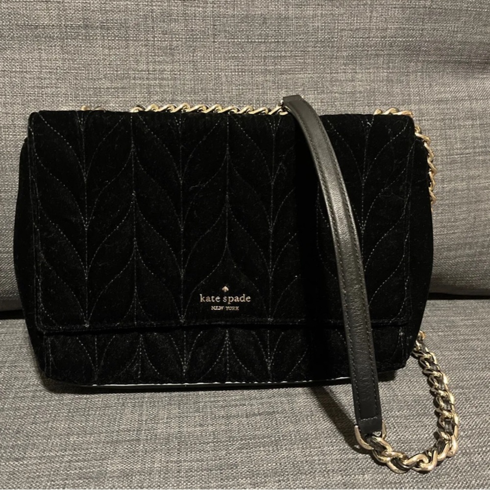 Kate Spade - Black Velvet Chain Crossbody